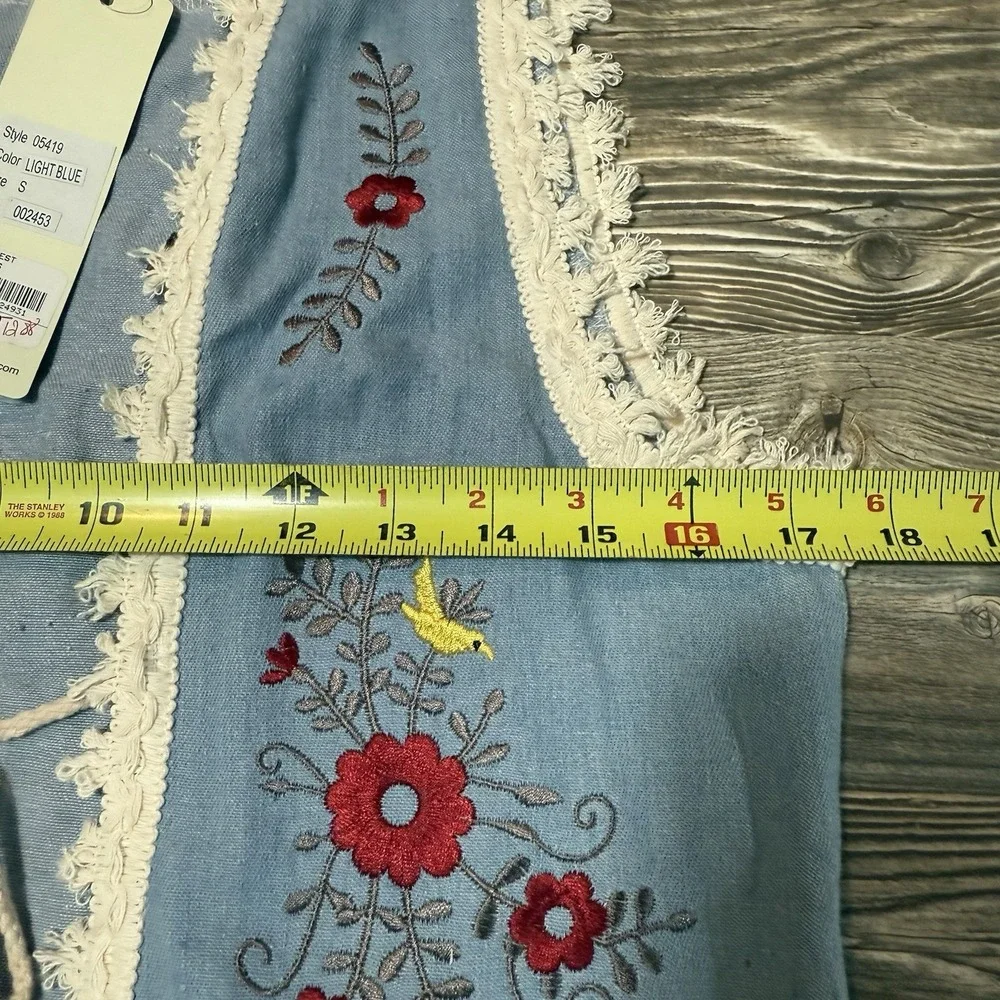 VTG Funky People Embroidered‎ Floral Vest Festival Boho Hippie - Picture 6 of 10